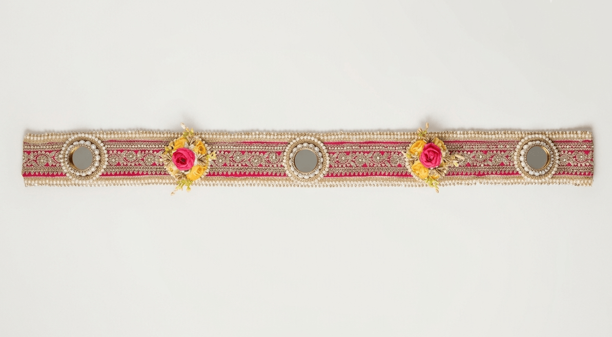 Bright Red Floral Tealight Runner 