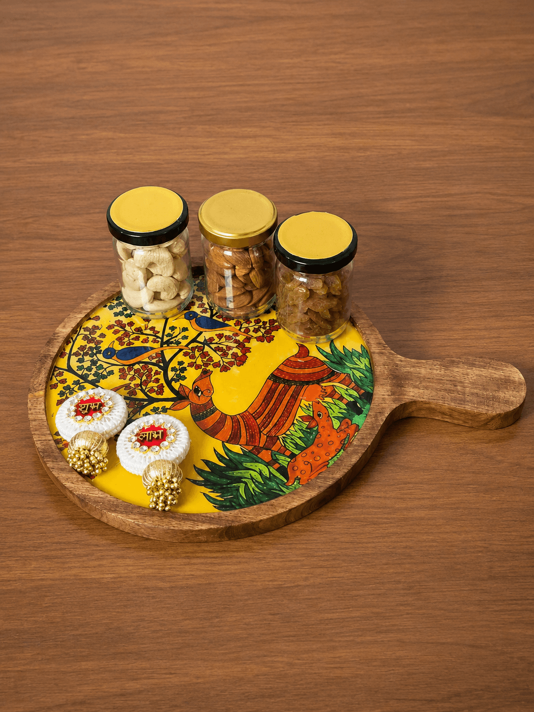 Round Pizza Platter + Dry Fruits + Shubh Labh 