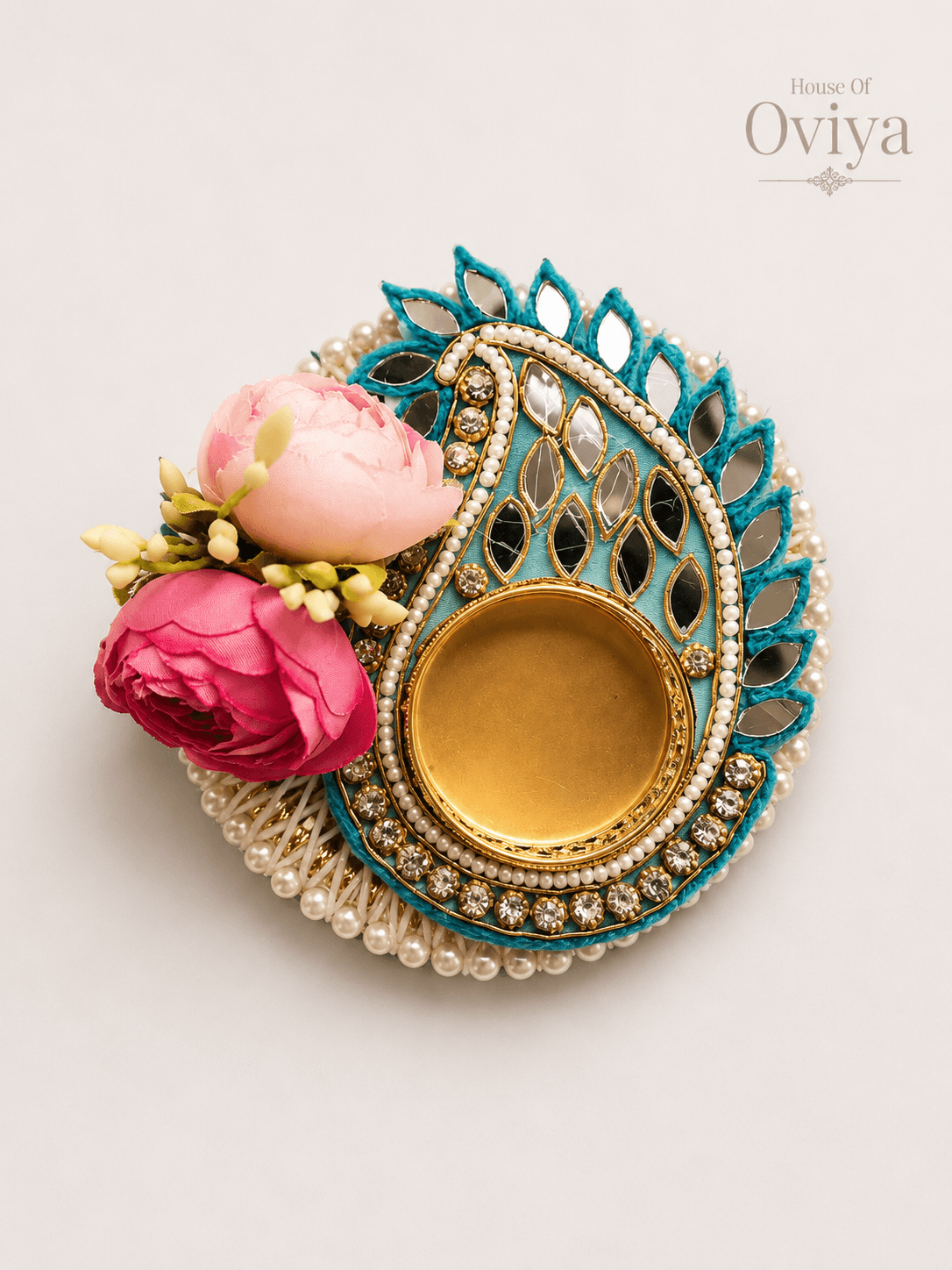 Floral Diya Platter 